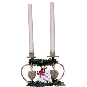 Heart Shabby Chic Double Dual Candle Holder- Bohemian- Boho Chic- 7" x 9…